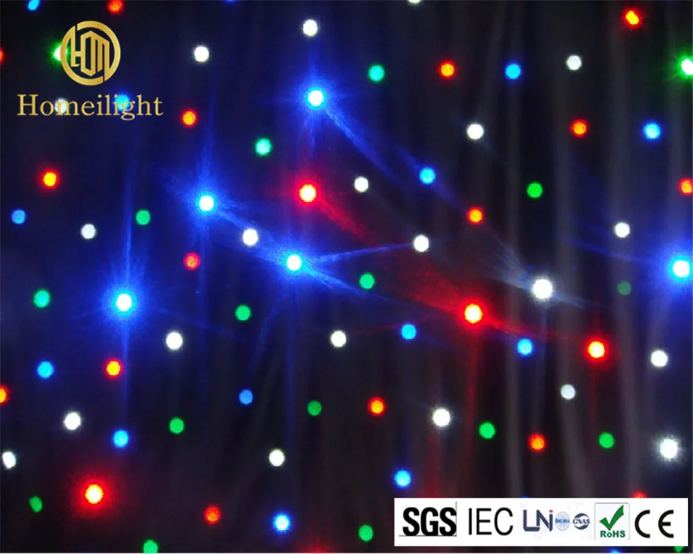 

Nightclub Stage Backdrop RGBW Star Cloth Lighting 3x6 Meter LED Star Curtain