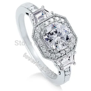 

Fashion Jewelry Engagement Vintage Jewellery 5A Zircon stone 925 Sterling silver Wedding Band Ring Sz 5-12 Free shipping