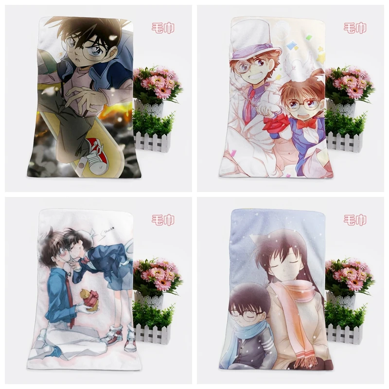 

IVYYE 1PCS Detective Conan Fashion Customized Anime Bath Towels Handkerchief Soft Face Towel Cartoon Washcloth Unisex NEW
