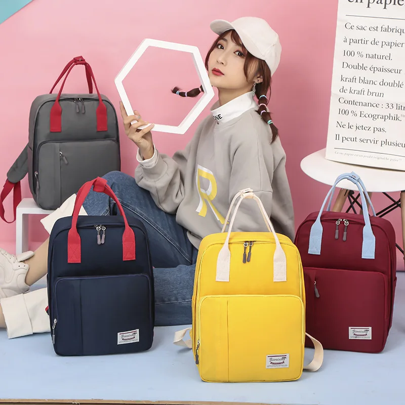 

New Diaper Bag Backpack Pure Color Nylon Maternal and Infant Care Bag Large Capacity Waterproof Maternity Bag To The Hospital