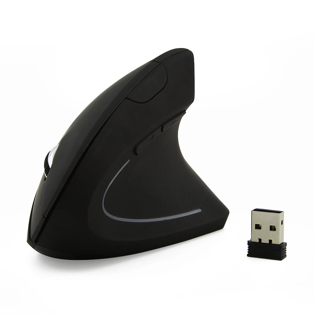 CHUSHENG Wireless Vertical Mouse Ergonomic M618 6D Optical Upright Mice 800-1200-1600DPI Adjustable Mause with Removable Palm Rest,White
