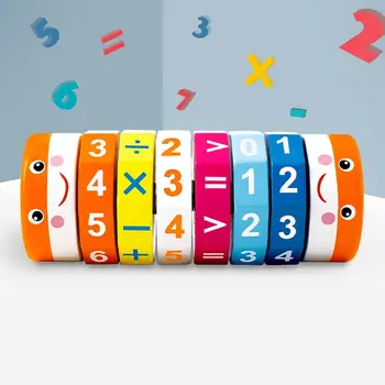 

Wooden Arithmetic Cylindrical Cubes Digital Cognition Kid Teaching Aids Math Toy