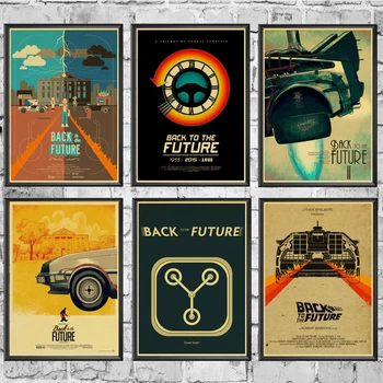 

Classic Movie Back to the Future Posters Wall Stickers Retro Poster Prints High Definition For Living Room Home Decoration