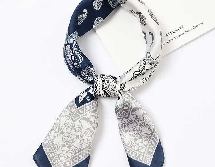 

Yishine 60*60 CM Women Multifunction Polyester Silk Scarf Retro Cashew Printed Satin Small Square Wraps Scarves Shawl