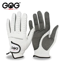 Paquete 1 Uds guantes de Golf de los hombres izquierda mano respirable suave piel de oveja pura de cuero genuino con antideslizante gránulos hombres guante de Golf