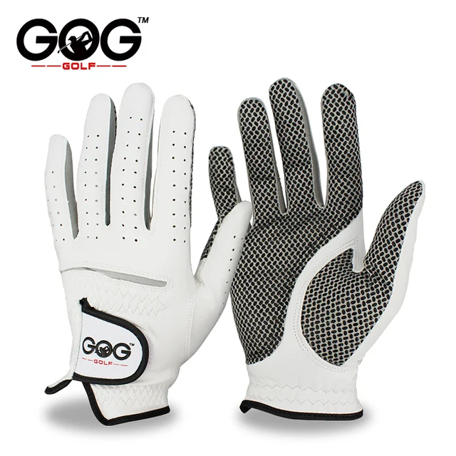 US $6.56 Men's Left Right Hand Soft Breathable Pure Sheepskin Golf Gloves Genuine Leather Golf Gloves Free S
