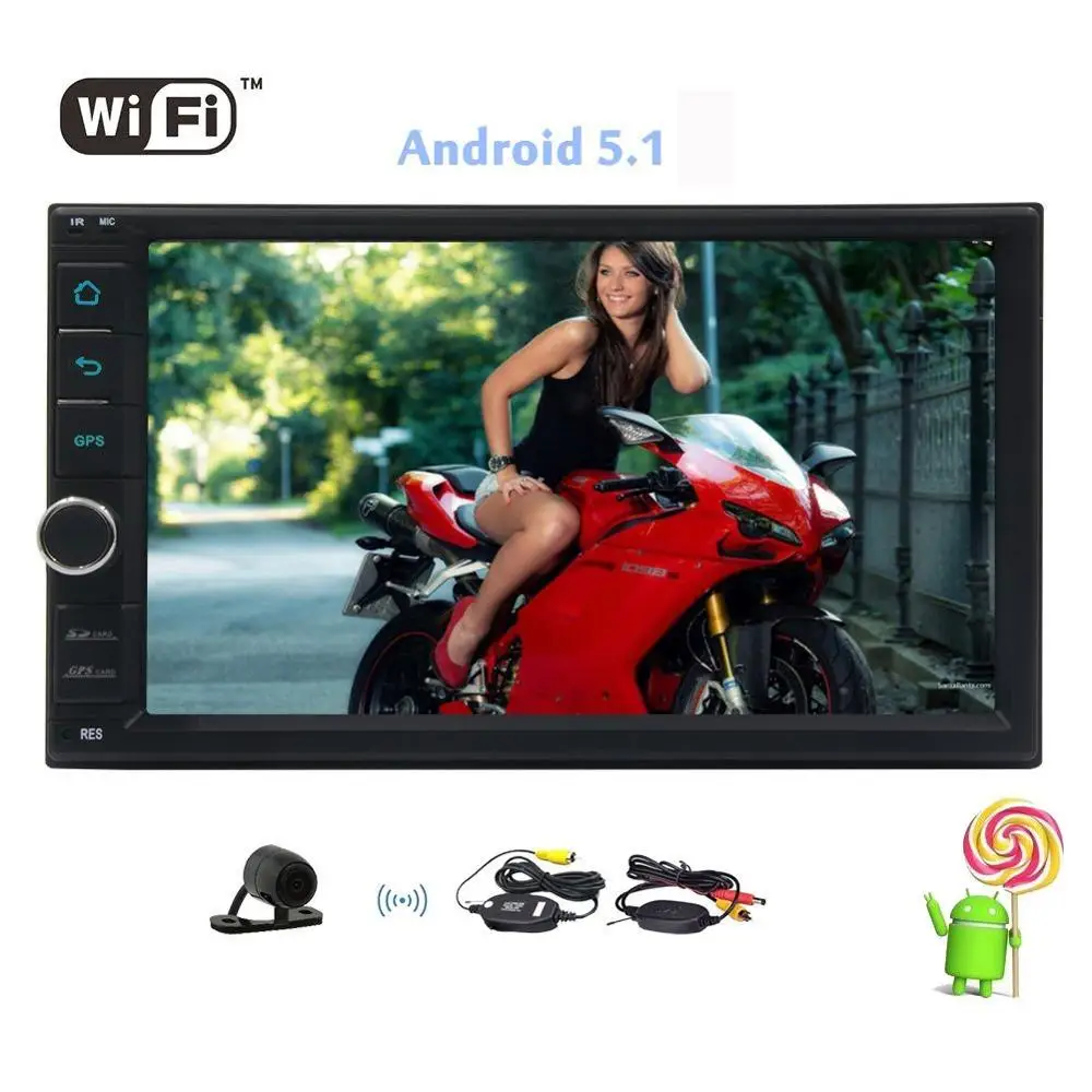 Free Camera Included Remote Controll Double Din Android 5 1 Quad Core Touch Screen Car Stereo