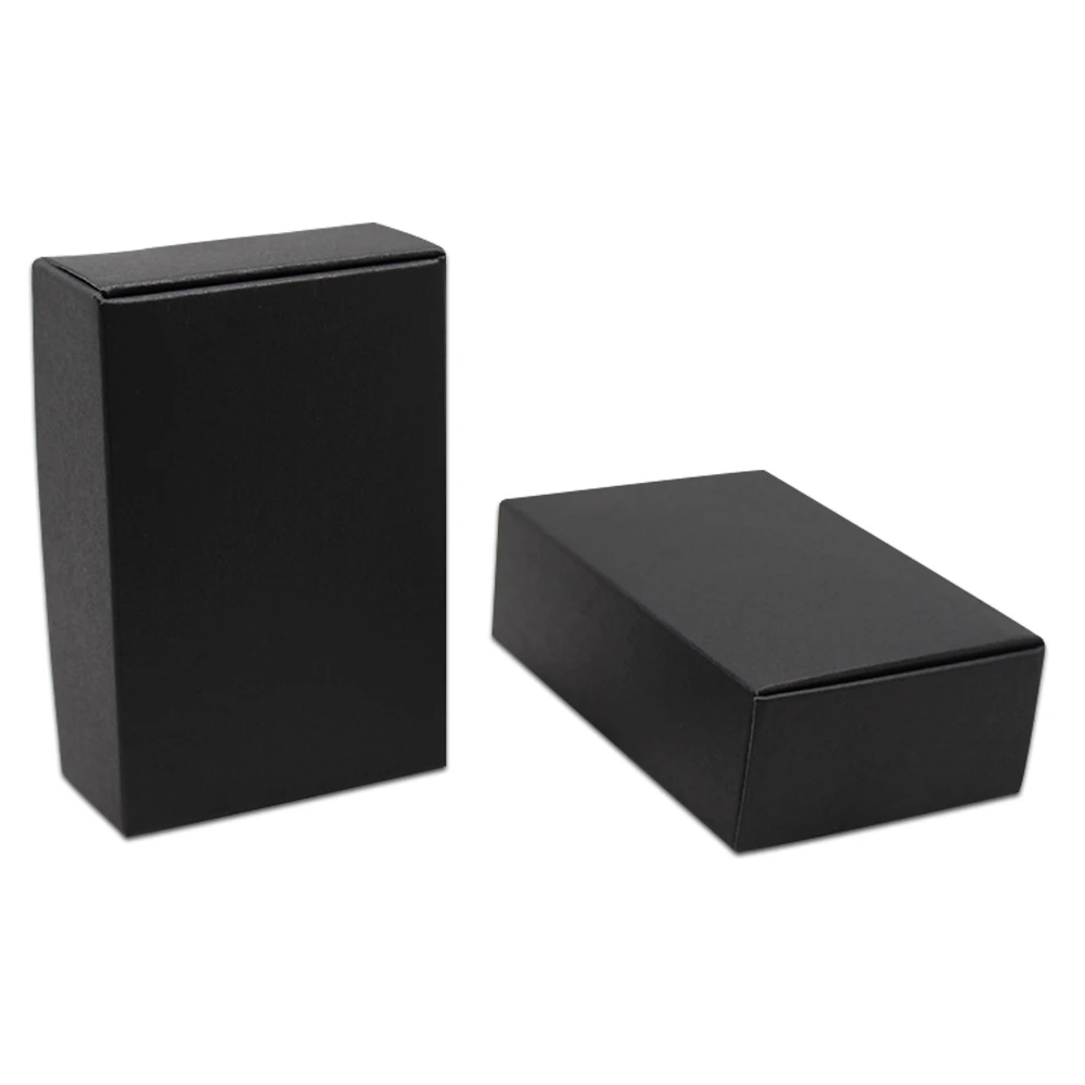 

100pcs/Lot Black Paper Box Craft Packaging Box Handmade Soap Gifts Boxes for Wedding Party Foldable Small Kraft Jewelry Pack Box