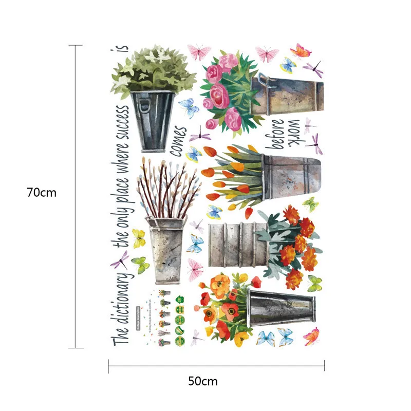 DIY горшок для комнатных цветов Бабочка Наклейка на стену s Кухня Окно стекло ванная комната наклейки водонепроницаемый стикер стены Прихожая домашний декор