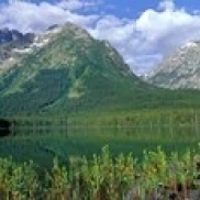 Canoe Leigh Lake Grand Teton National Park WY USA Poster Print (18 x 6)