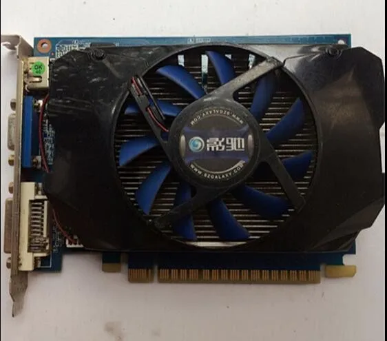 Used original for GALAXY GT430 1G DDR5 128bit for NVIDIA desktop graphics card HDMI + DVI + VGA used gtx740 energy efficient desktop game disassemble graphics 1gd5