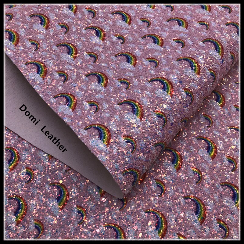 rainbow printed chunky glitter fabric for hairbows (7)