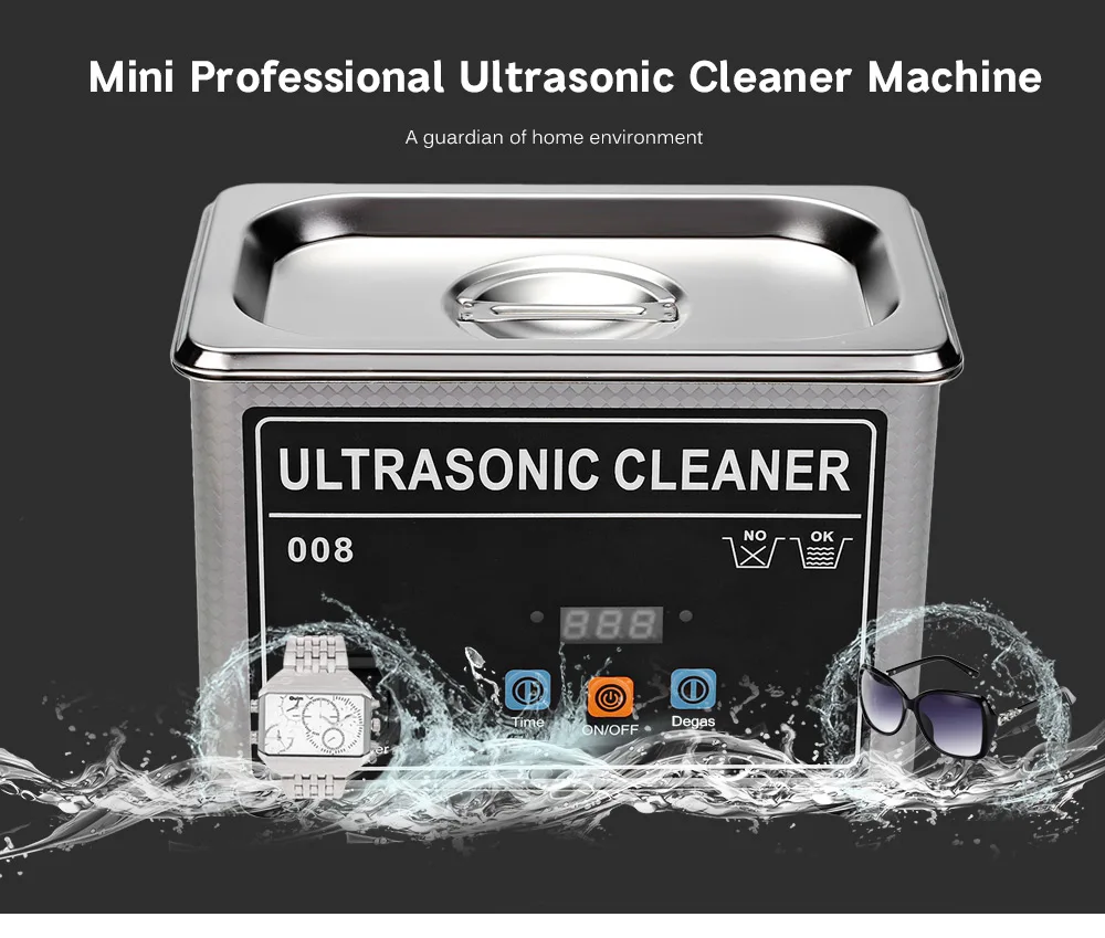 CJ - 008 0.7L Professional Ultrasonic Cleaner Machine Digital Timer for Home Use