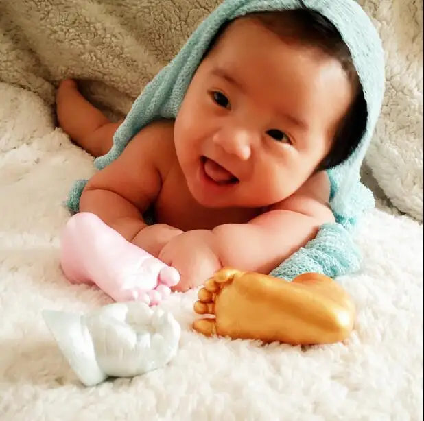 Souvenir Baby 3D Hand And Foot Printing Mold Powder Gypsum Casting Kit Handprint Footprint Souvenir Gift Baby Growth Memorial