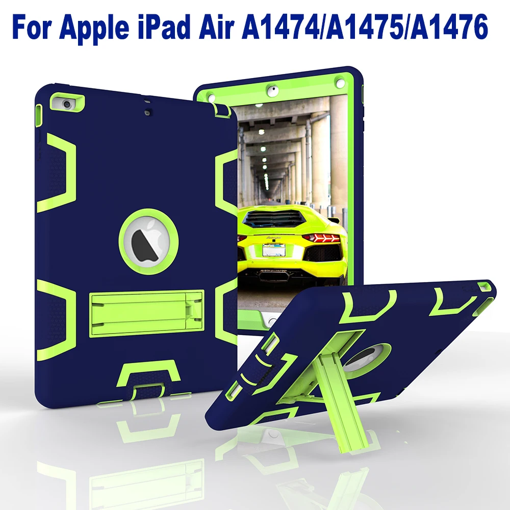 Чехол из ТПУ для iPad Air покрытия тяжелых Гибридный кремния прочная Броня ударопрочный жесткий чехол для Apple iPad 5 Air 1