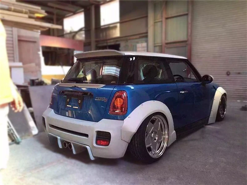 Для R56 Mini Cooper S LB FRP стекловолокно задний бампер вкл противотуманная крышка(только 3 дверного люка