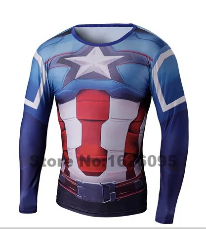 

Professional compression men t-shirts 3D printing shirt top quality superman/batman t shirt men fitness men long t shirts