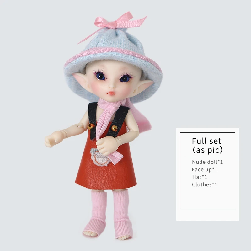 Fairyland FL Realpuki Роро BJD кукла 1/13 розовая улыбка эльфы Игрушки для девочек крошечные полимерные шарнирные куклы - Цвет: Fullset in NS as pic