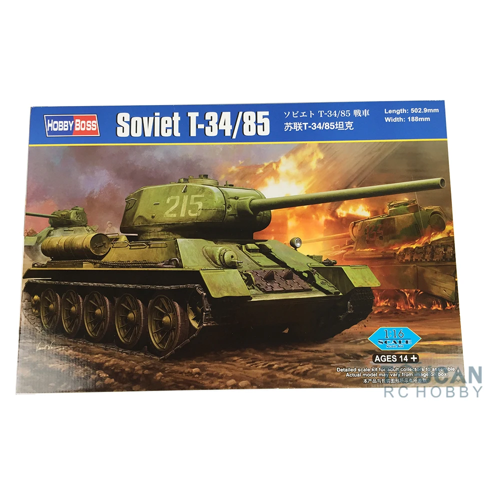 

Hobby Boss 82602 1/16 Soviet T-34/85 Tank Model Kit Plastic Armored Car DIY