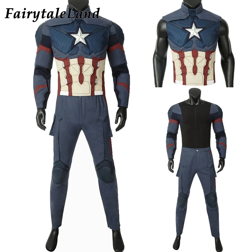 Avengers Endgame Captain America Cosplay Costume Full Set Outfit - Custom Made Jumpsuit for Steve Rogers image 3