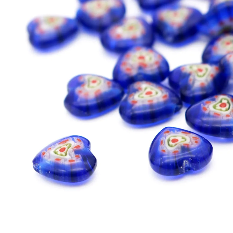 

Free Shipping Fashion Jewelry Lampwork Beads 9x9mm 39pcs/lot Blue Heart Shape Beads for Handmade Necklace Bracelet Accessories
