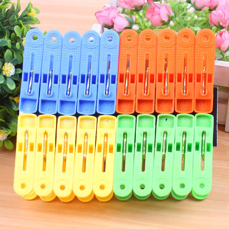 20PCS Plastic Clothes Pegs Outdoor Washing Line Clothes Multi Coloured Pegs 5cm 
