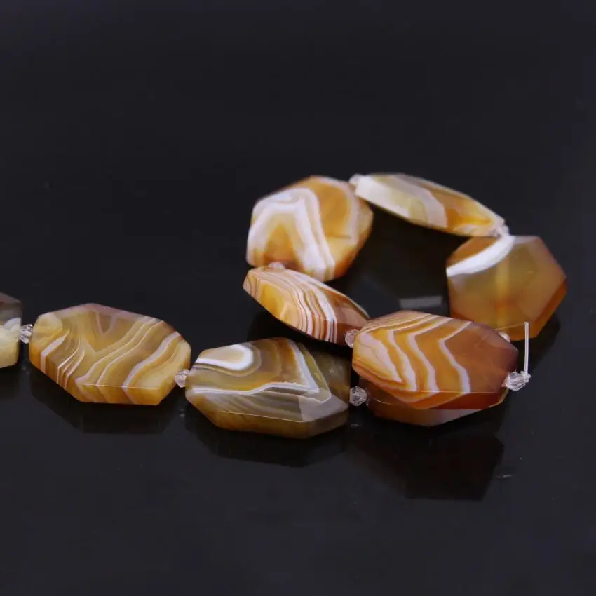 15 5 &quotstrand коричневые полосатые ограненные Агаты плиты самородок агата амулет со