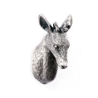 

LCH Nordic Style Horse Head Elephant Deer Creative Knob Vintage Lead-Zinc Alloy Cabinet Handle Drawer Pull Matte Silver