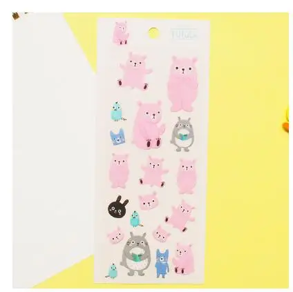 1 лист Kawaii Тоторо Мультфильм клейкий стикер водонепроницаемый DIY Дневник для телефона для бутылок Декор этикетка-наклейка