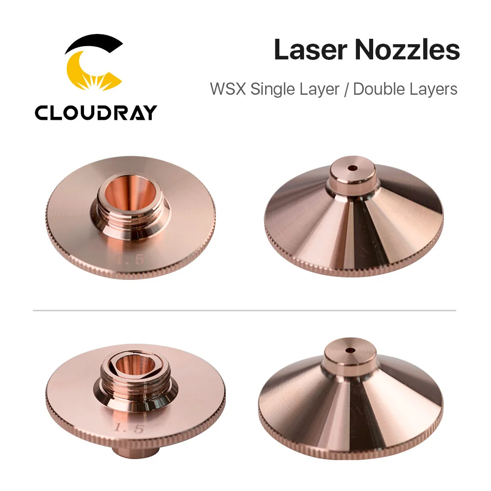 Cloudray WSX лазерные насадки однослойные/двухслойные 10 шт./партия Dia.28mm H15 Калибр 0,8-3,0 мм для WSX волоконно-лазерной режущей головки