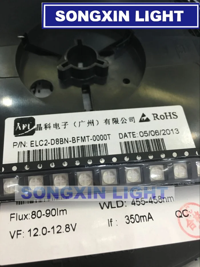 10 шт. API 3535 синий светодиод высокой мощности smd Диоды 1-3 Вт 350ma 80-90lm 455-458nm Высокое