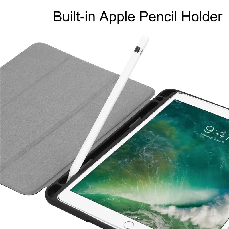 Чехол для iPad 9,7 дюймов 5-го 6-го поколения, чехол с карандашом для iPad Air 1 2, Мягкая силиконовая задняя крышка+ пленка+ ручка