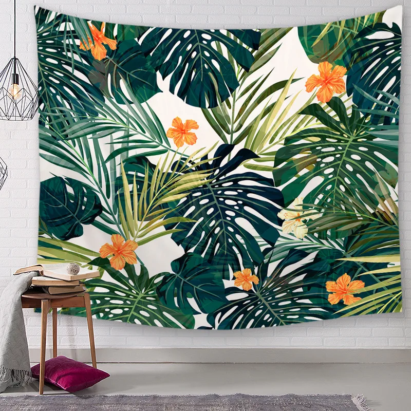 

beautiful jungle flower tapestry tropical floral wall hanging decoration cloth farmhouse dorm room decor plant tenture mural