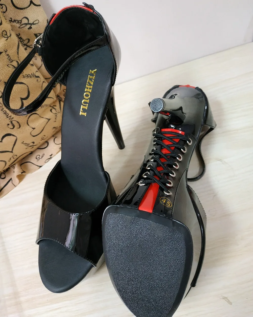 6 inch Pointed Stiletto high heels Open Toe Cross bandage womens 15cm high heel sandals platform pole dance shoes