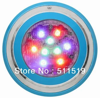 

Wall hanging 27W 9pcs*3W RGB LED swimming pool light ,High quality with remote control ,Wall mounted .