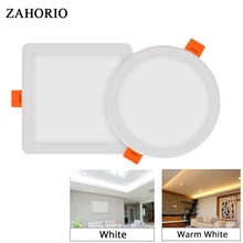 AC 85-265V Ультра тонкий круглый квадратный светодиодный панельный светильник 6W 8W 15W 20W Алюминиевый Потолочный встраиваемый светильник с открытым отверстием Регулируемая лампа