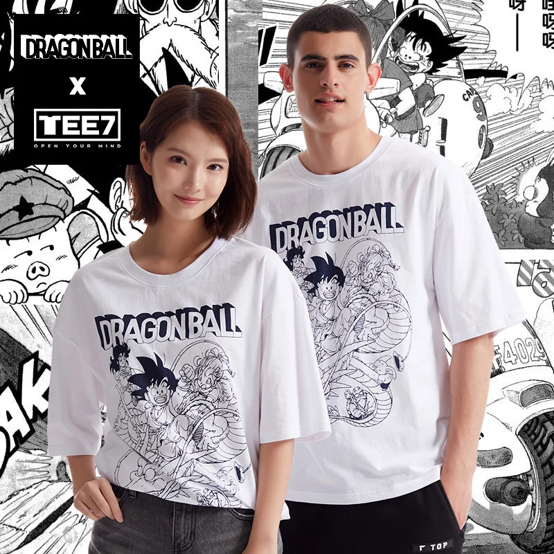 

TEE7 Dragon Ball Super 100% Cotton T shirt Son Goku and friends Short sleeve O-neck Fashion T-shirts Mens Casual clothes
