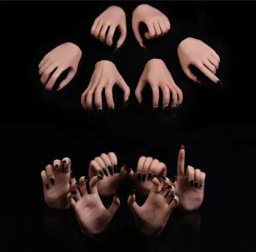 1/6 масштабная Женская Ручная модель длинные ногти коготь руки/для 1" Мужская фигурка тела 3 пары Новинка - Цвет: black nail suntan