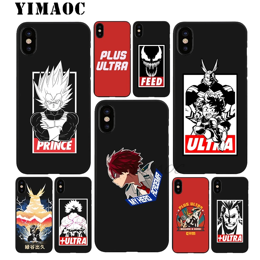 Ультратонкий Мягкий силиконовый чехол YIMAOC My Hero Academia Plus из ТПУ черный для iPhone X или