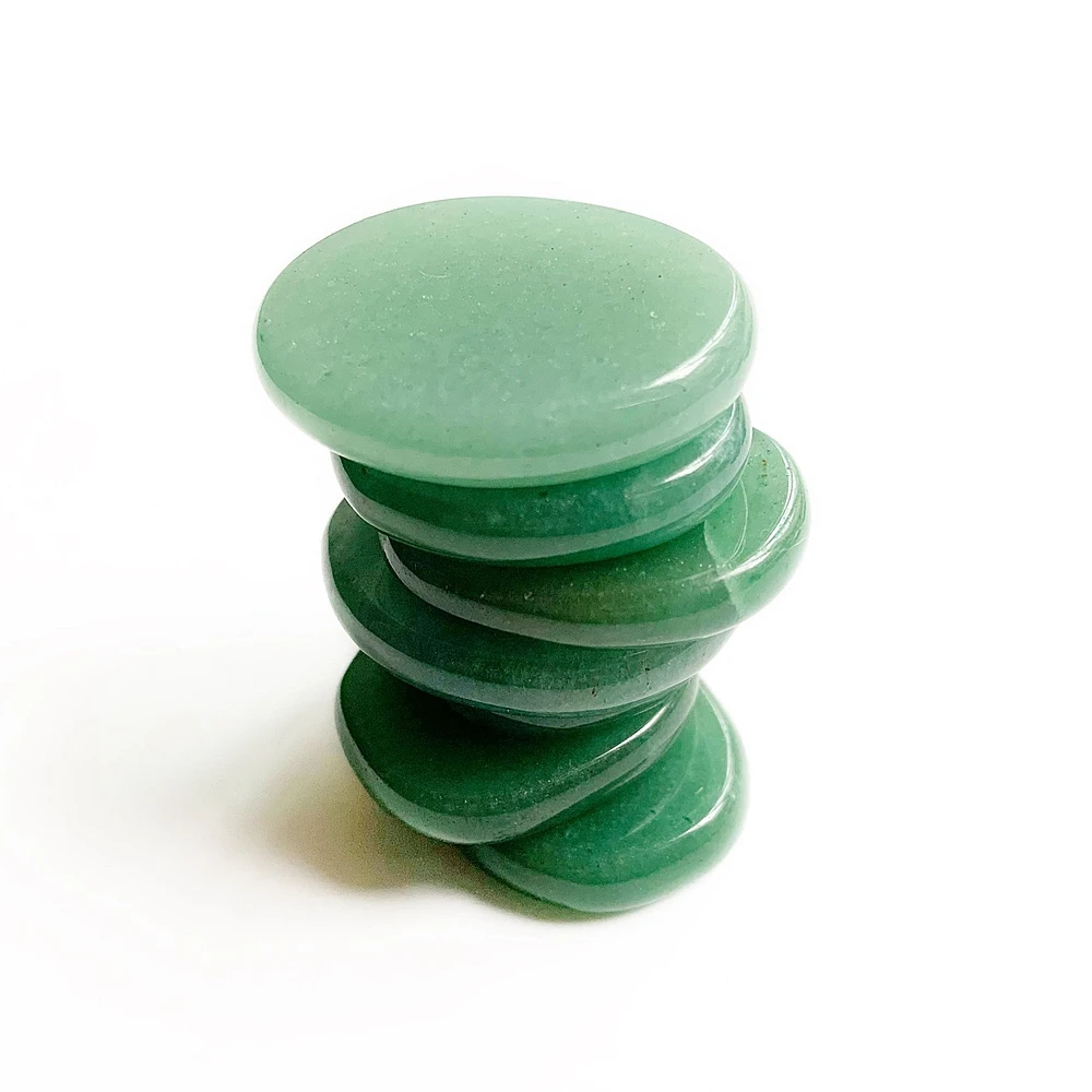 

7pcs Polished Natural Green Aventurine Palm Stones Amulet Energy Stones Reiki Healing Crystal Set Fengshui Home Decor