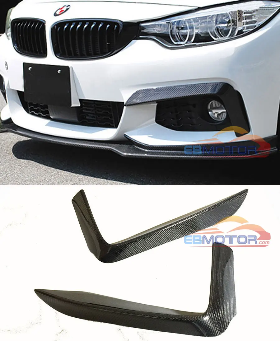 

P Style Real Carbon Fiber Front Top Splitter 1pair For BMW F32 M Tech Bumper 2014UP B399