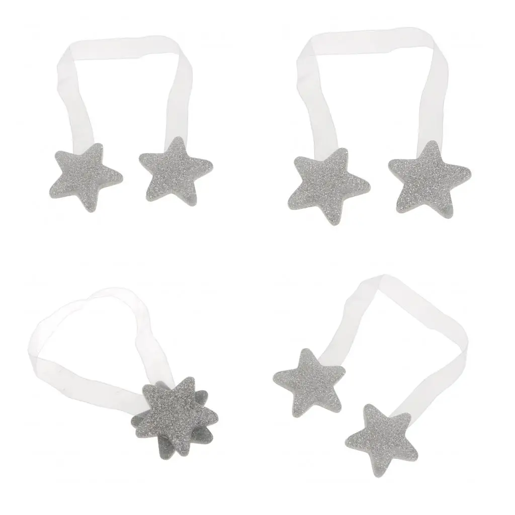 4Pieces Curtain Tiebacks Magnetic Tie Back Holdbacks Window Decoration Star
