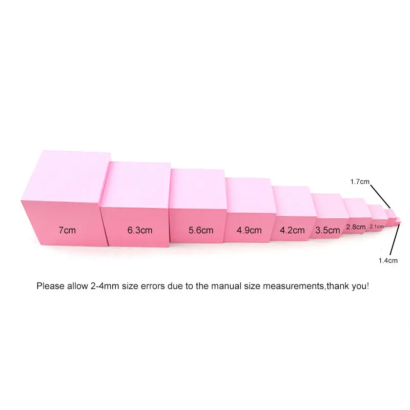 Materiais de Madeira Escadas e Rosa Montessori Brown Torre Sensorial Educacional Bebê Aprendizagem Brinquedos Juguetes Yf1644h 11 Cor e forma