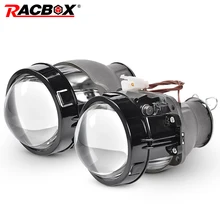 RACBOX 2Pcs 3 inch Round Style Q5 Koito Projectore Len HID Bi-xenon LHD RHD for Retrofit H7 Headlight D2S D4S D1S D3S Bulb