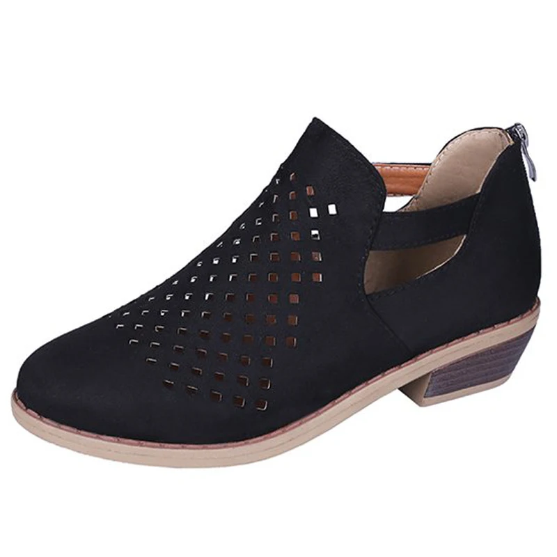 Tangnest/открытые сандалии-гладиаторы; женская обувь на платформе и низком каблуке; дышащая однотонная обувь на толстой подошве с круглым носком; женская повседневная обувь; XWD7373 - Цвет: Black