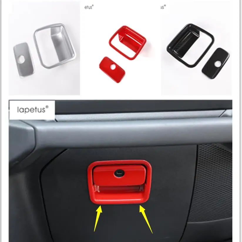 

Lapetus Accessories Fit For Jeep Wrangler JL 2018 - 2022 Copilot Glove Box Handle Storage Clasp Hand Bowl Molding Cover Kit Trim