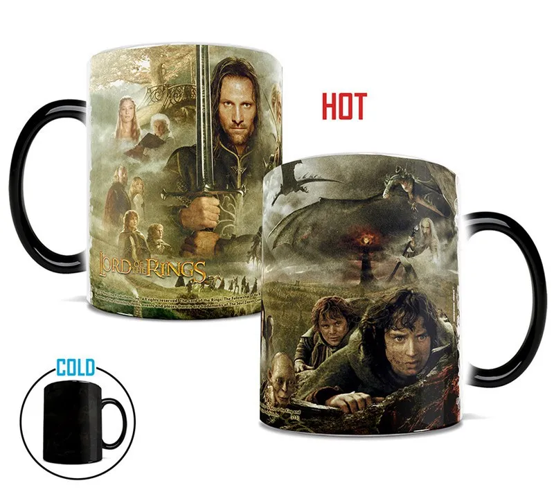 1pcs The Lord Of The Rings Mugs One Ring Figure Map Color Changing Mug Creative Magic Ceramics Milk Juice Cup