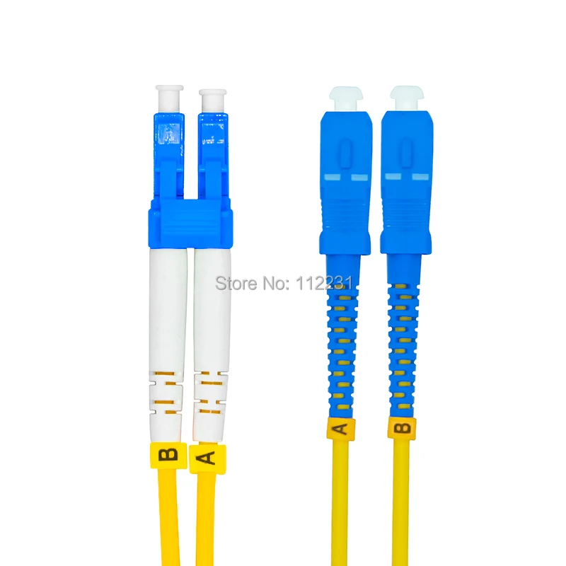 

50Meters LC to SC Singlemode Duplex Optical Fiber Patch Cord Cable,LC/PC-SC/PC,3.0mm Diameter LC-SC,9/125 50M