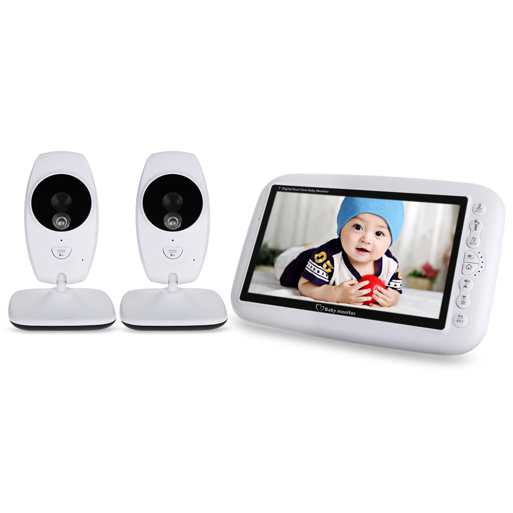 

7.0 Inch Wireless Baby Sleep Monitor 2 Camera LCD Night Vision 2 Way Audio Communication Nanny Temperature Monitoring
