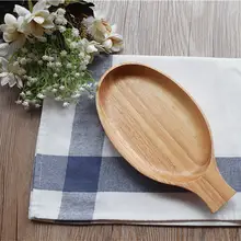 1Pc Japanese Style Solid Wooden Fruit Salad Wood Bowl Long Handle Kitchen Tools Sushi Noodle Bowl A45
